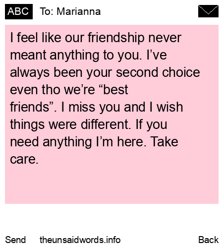 unsent message to Marianna
