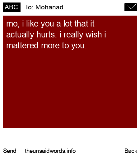 unsent message to Mohanad