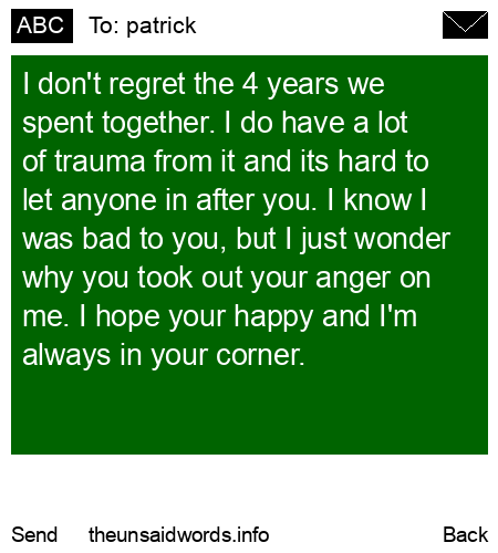 unsent message to patrick