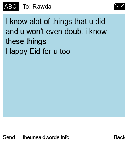 unsent message to Rawda