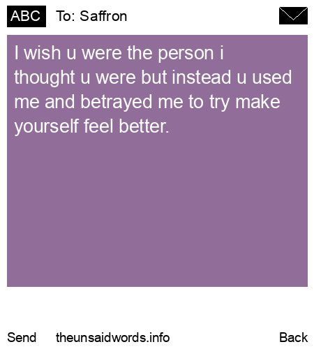 unsent message to Saffron