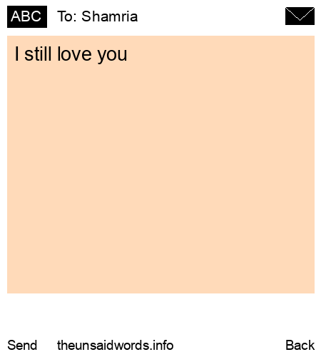 unsent message to Shamria