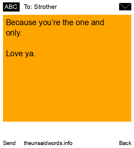 unsent message to Strother
