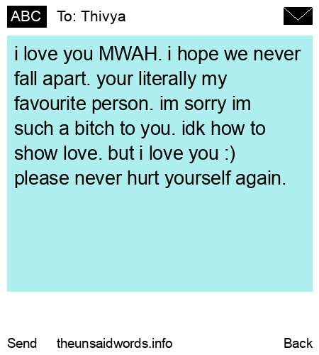 unsent message to Thivya