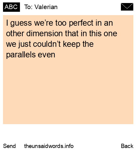 unsent message to Valerian