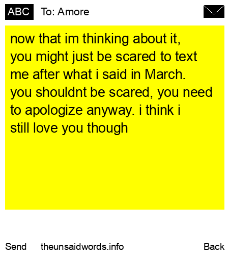 unsent message to Amore