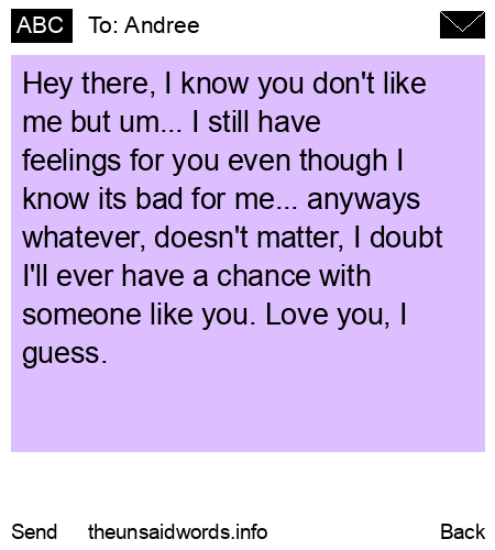 unsent message to Andree