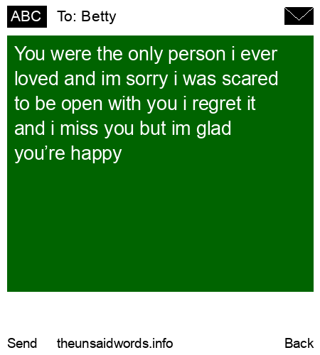 unsent message to Betty
