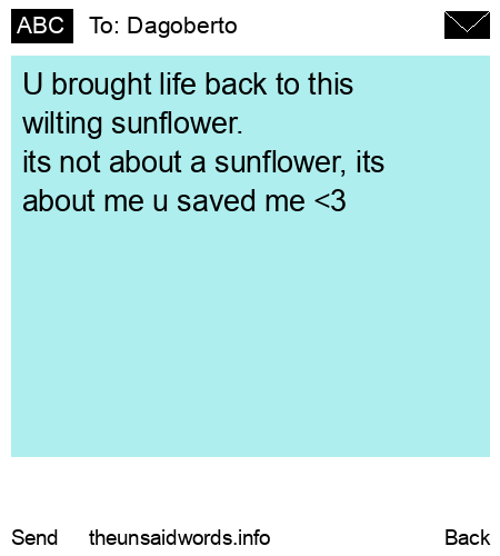 unsent message to Dagoberto