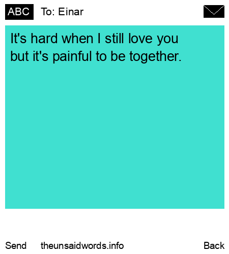 unsent message to Einar