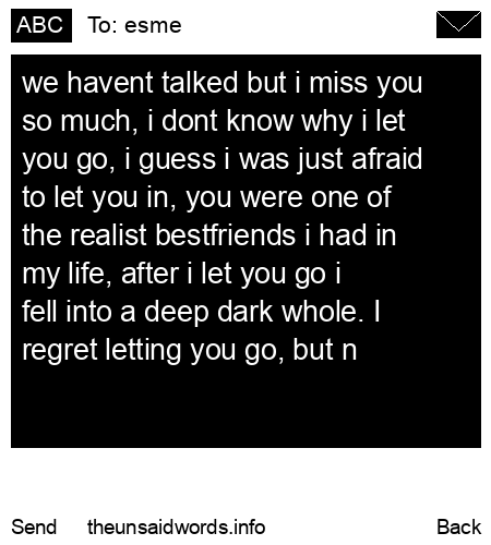 unsent message to esme