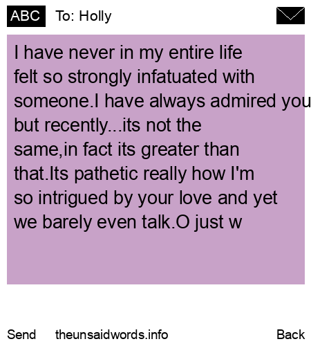 unsent message to Holly