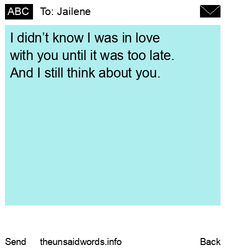unsent message to Jailene