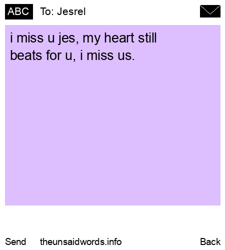 unsent message to Jesrel