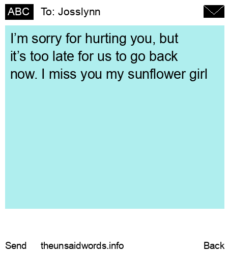 unsent message to Josslynn