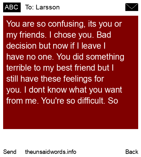 unsent message to Larsson