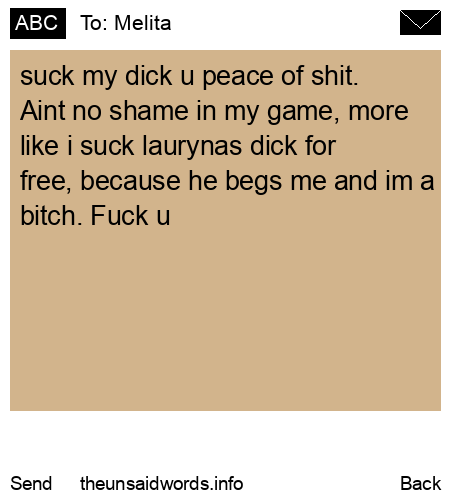 unsent message to Melita