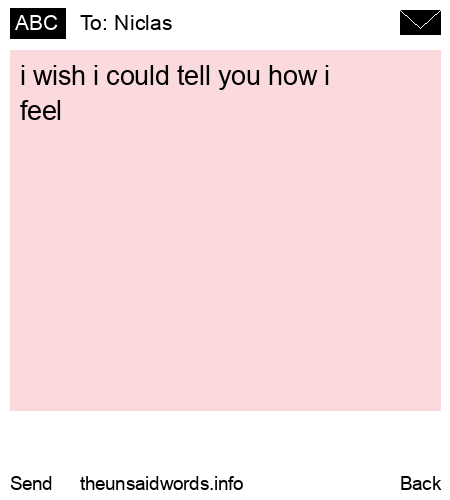 unsent message to Niclas