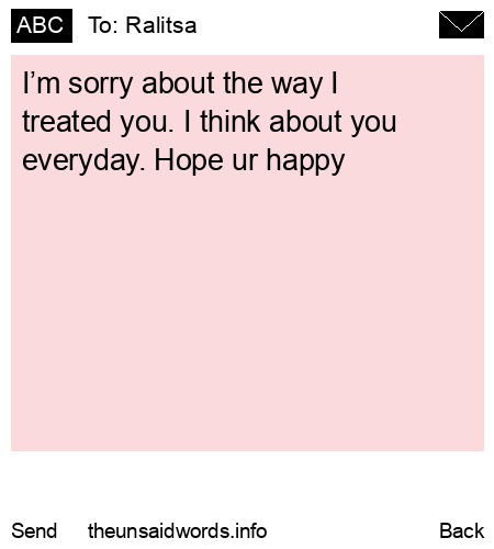 unsent message to Ralitsa