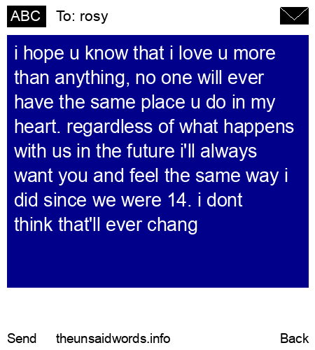 unsent message to rosy