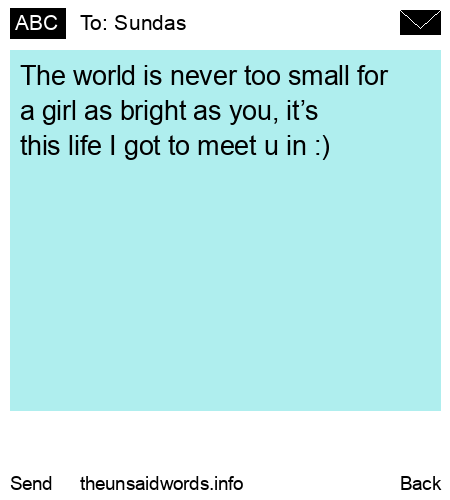 unsent message to Sundas 