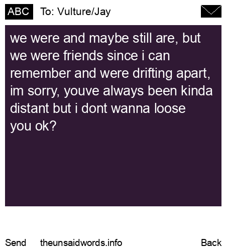 unsent message to Vulture/Jay