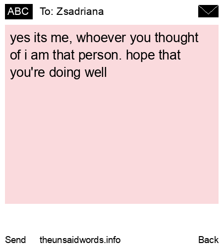 unsent message to Zsadriana