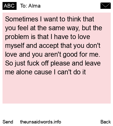 unsent message to Alma