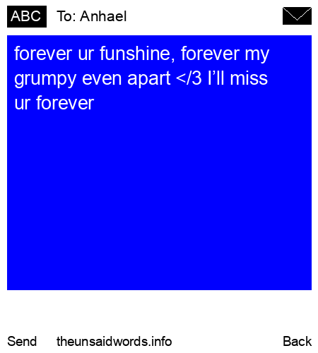 unsent message to Anhael
