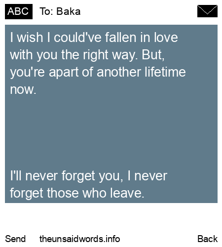 unsent message to Baka