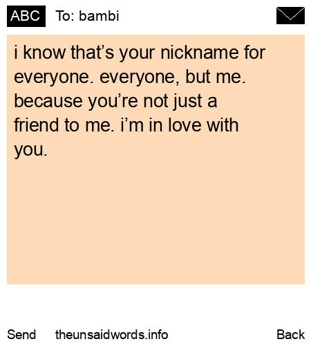 unsent message to bambi