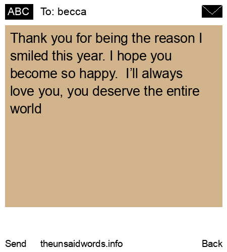unsent message to becca