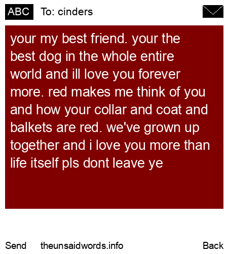 unsent message to cinders