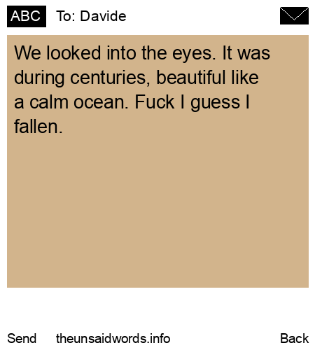 unsent message to Davide