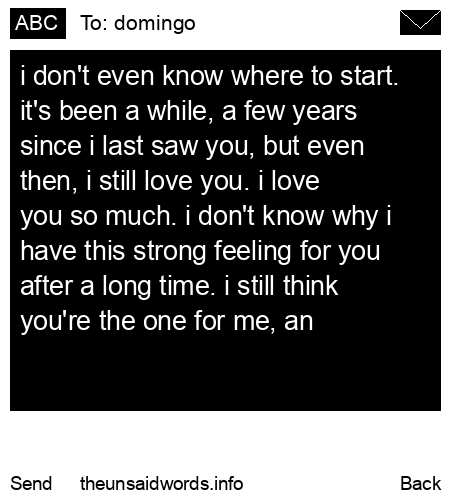 unsent message to domingo