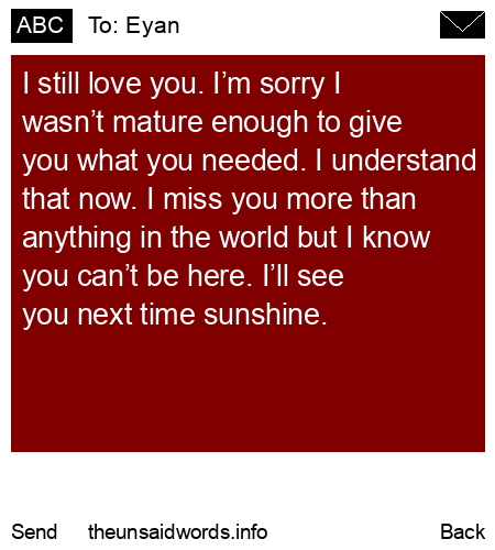unsent message to Eyan