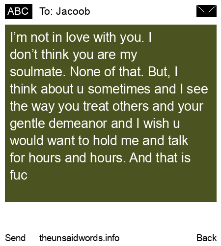 unsent message to Jacoob