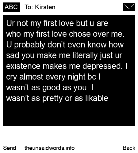 unsent message to Kirsten