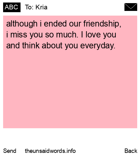 unsent message to Kria