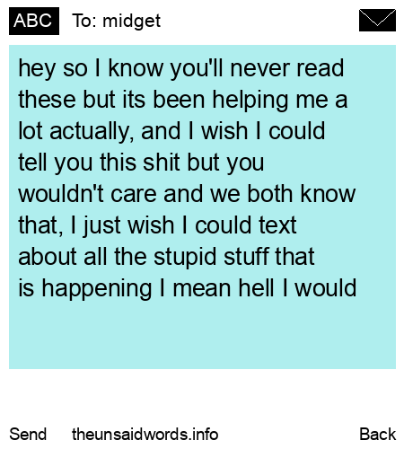 unsent message to midget