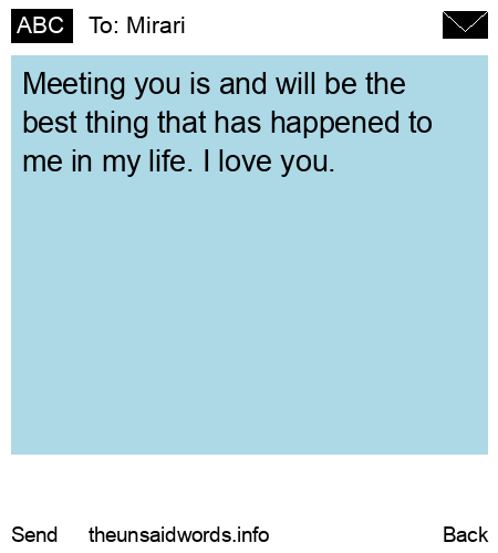 unsent message to Mirari
