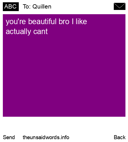 unsent message to Quillen