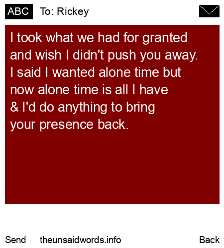unsent message to Rickey