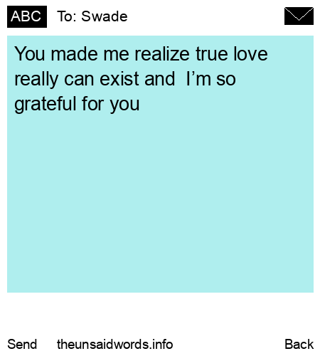 unsent message to Swade