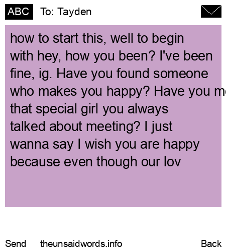 unsent message to Tayden