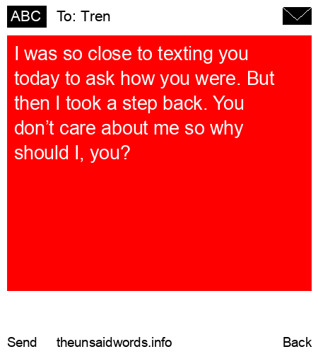unsent message to Tren