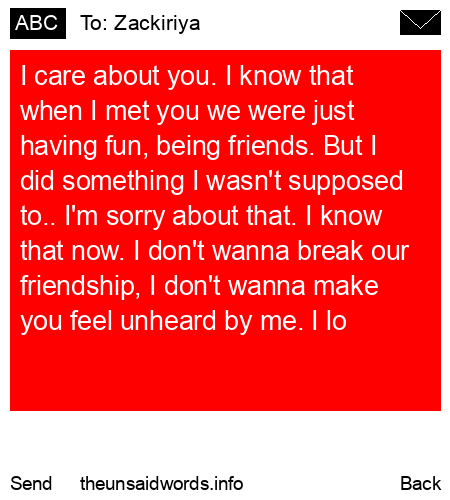 unsent message to Zackiriya