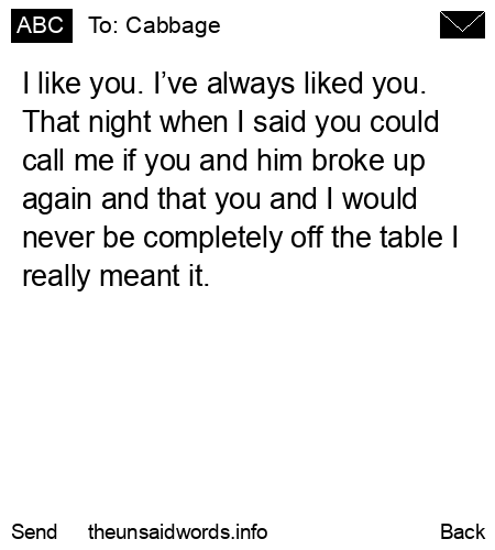unsent message to Cabbage