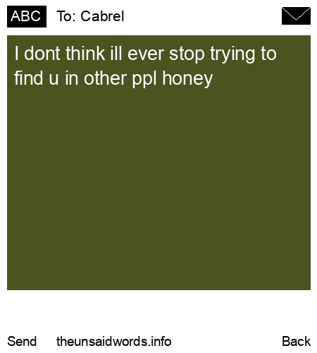 unsent message to Cabrel
