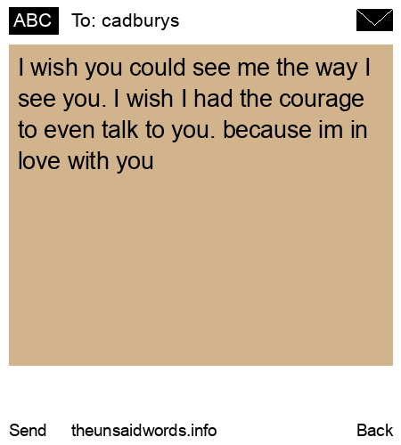 unsent message to cadburys